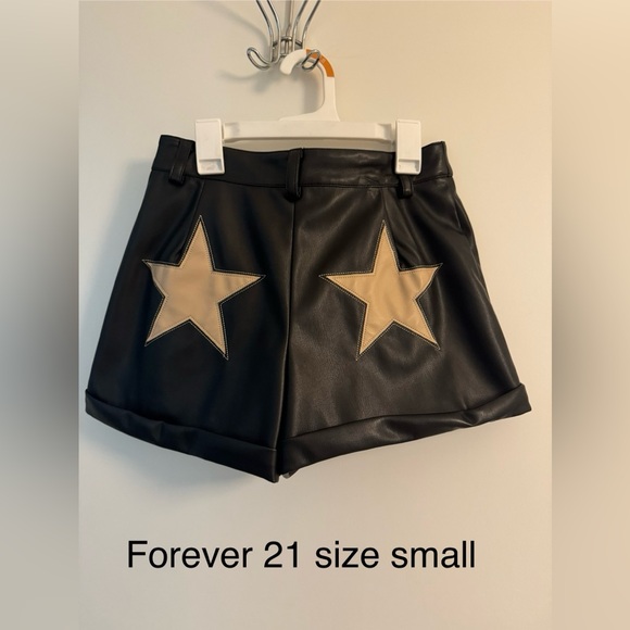 Forever 21 Black Shorts with Tan Star Accents - Picture 1 of 2